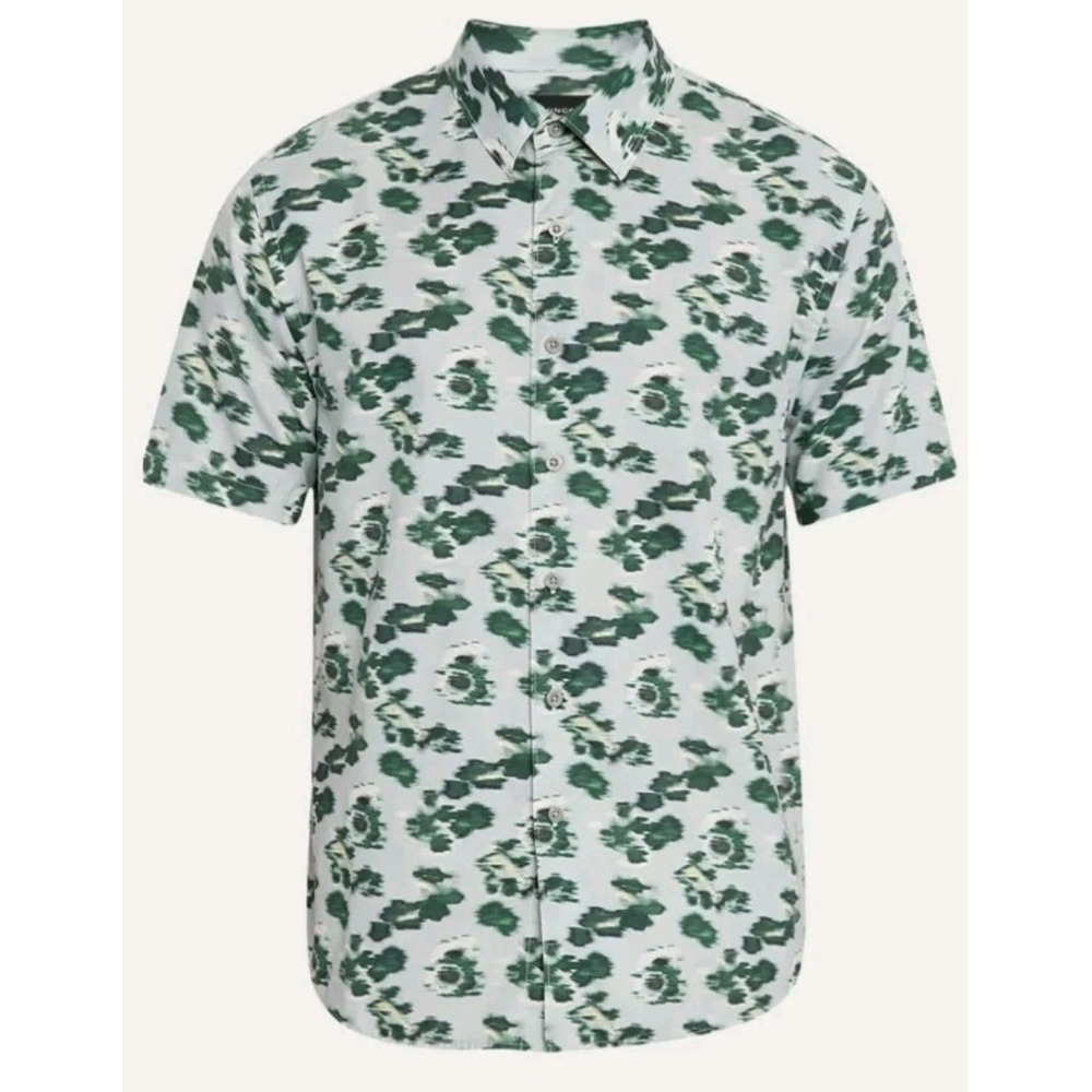 NWOT Vince Men's Hazy Camellia Sport Shirt Green Gray L Beach Vacation‎ Polo